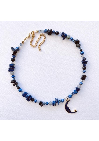 Lacivert Şık Kolye, Zarif Tasarım, Günlük ve Özel Kullanıma Uygun. fiyatları