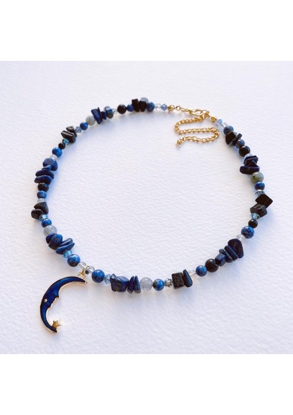 Lacivert Şık Kolye, Zarif Tasarım, Günlük ve Özel Kullanıma Uygun. indirimleri