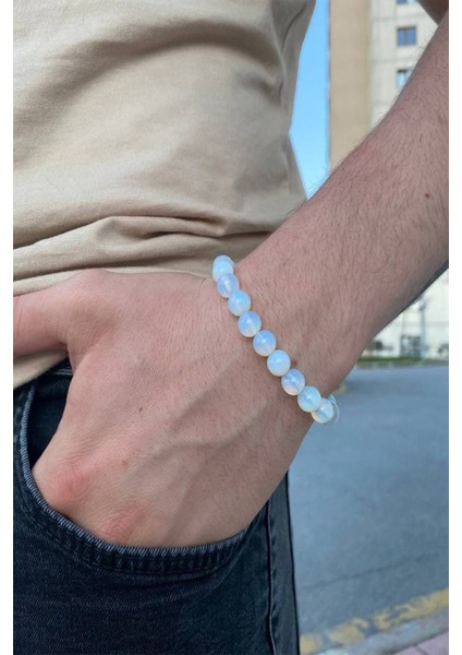 Su Mavisi Opal Taşlı Doğaltaş Bileklik, Şıklık ve Zarafet Için Harika Bir Seçim