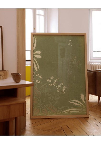 Doğal Yeşil Uyum Tablosu, Ahşap Çerçeve, Sıcak ve Şık Dekorasyon Parçası indirimleri