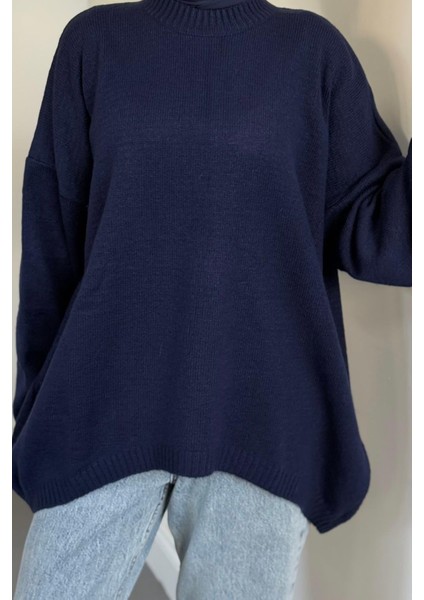 Sezin Ön Oval Kol Salaş Tunik Lacivert modelleri