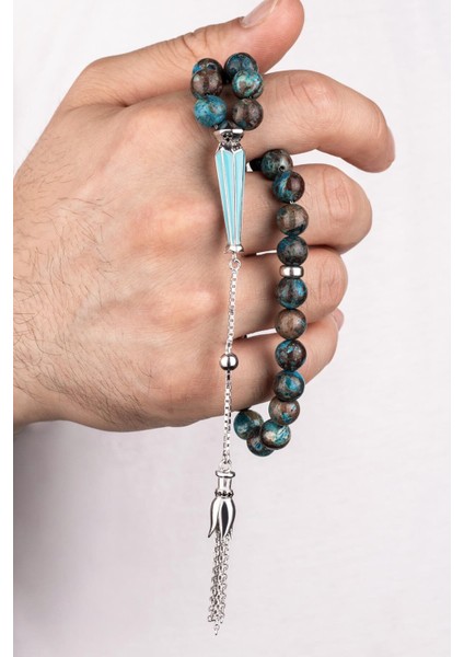 Gümüş Tesbih, Taşlı, Rodyum Kaplama, 27 Cm, Zarif ve Şık Tasarım fiyatları