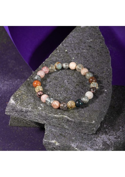 Renkli Doğal Taş 8mm Bileklik, Şık ve Enerjik Takı Seçeneği modelleri