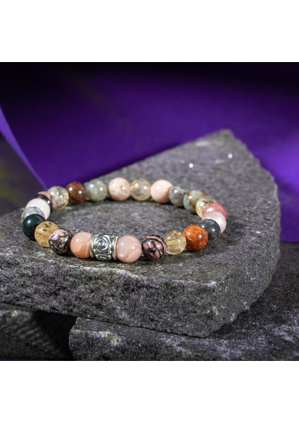 Renkli Doğal Taş 8mm Bileklik, Şık ve Enerjik Takı Seçeneği