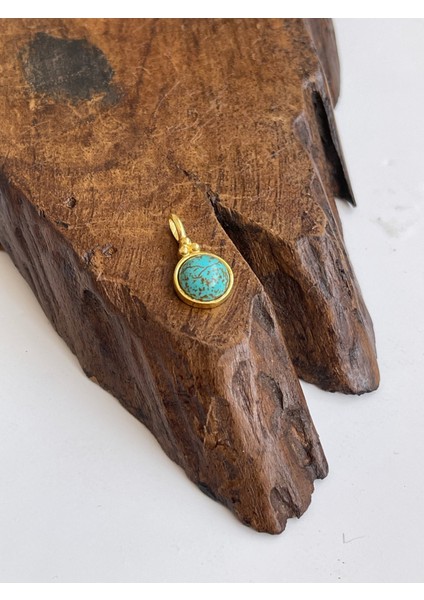 925 Ayar Gümüş Firuze Taşlı Şık Kolye Ucu Doğal Güzellik