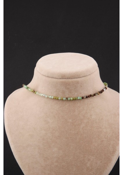 Renkli Krizopras Taşlı 4mm Şık Kolye, Doğal ve Enerji Dolu Takı Seçeneği