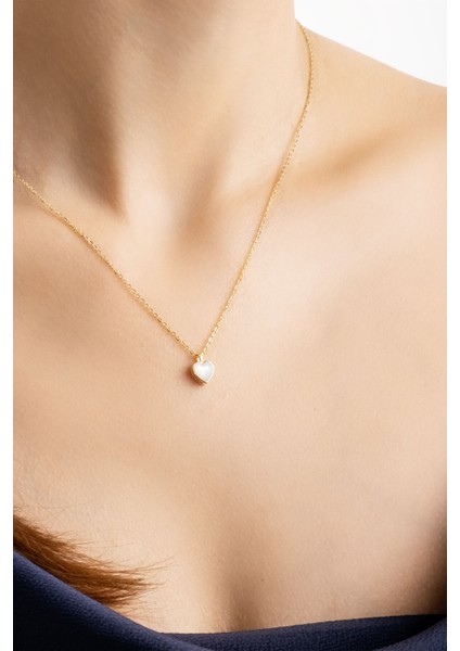 Büyülü Kalp 18 Ayar Sarı Altın Kaplama 44 cm Gümüş Minimal Kolye fırsatları