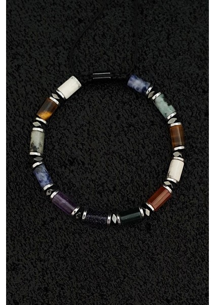Renkli Doğal Taş Bileklik Seti, Kaplangözü, Ametist, Akik, Jasper, Yıldız Taşı, Havlit modelleri