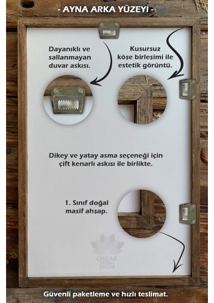 Turuncu Doğal Mermer Mozaik Çerçeveli Ayna 43X63CM Seramik Desenli fırsatları