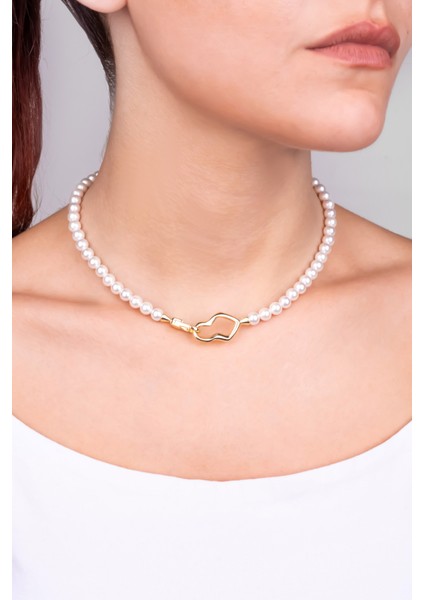 Doğal Taşlı 40 cm Gümüş Kaplama Sarı Altın Renkli Kolye