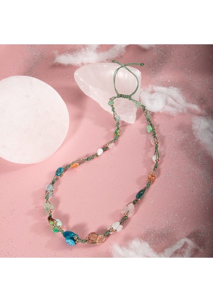 Renkli Terazi Burcu Kolye, Akuamarin ve Ay Taşı Detaylı, Şık Tasarım fiyatları