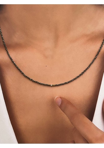 14 Ayar Natürel Pirit Taşlı Altın Kolye, Şık ve Doğal Taşlı Tasarım fiyatları