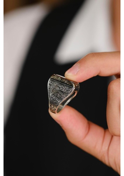 El Işçiliği Akik Taşlı Gümüş Yüzük, Zarif ve Şık Takı Seçeneği indirimleri