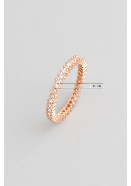 Pembe Taşlı 18 Ayar Rose Altın Kaplama Gümüş Tamtur Yüzük modelleri