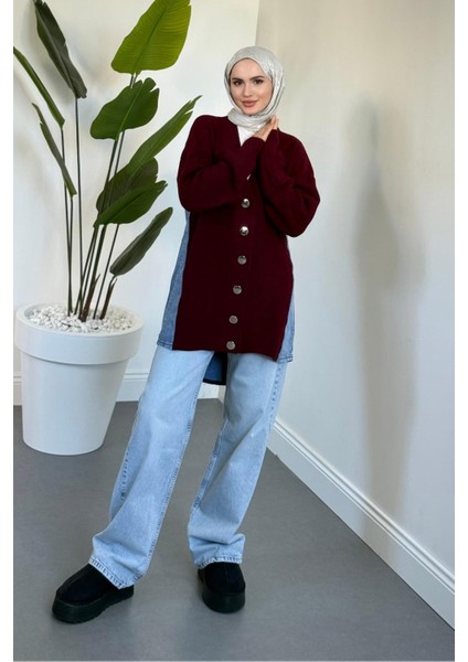 Ritim Yan Arka Kotlu Hırka Bordo fiyatları