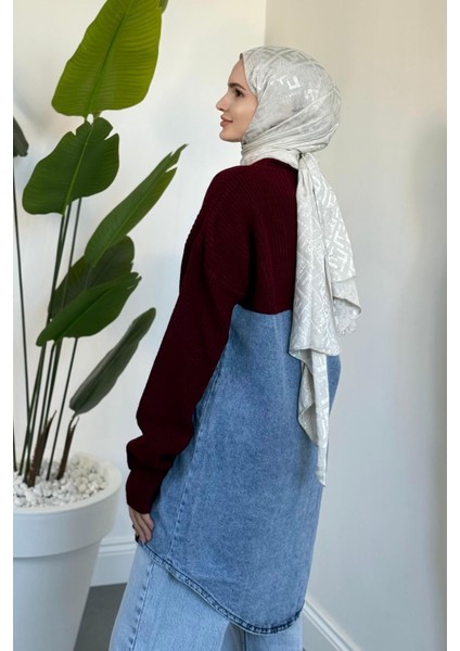 Ritim Yan Arka Kotlu Hırka Bordo modelleri