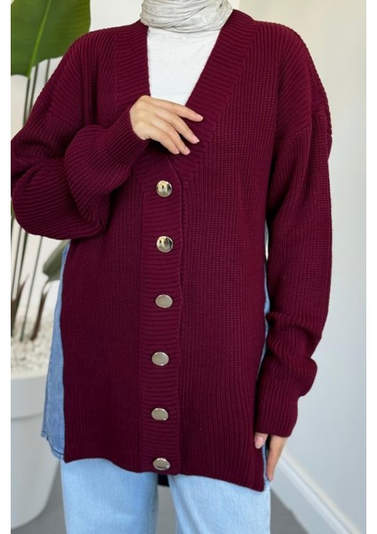 Ritim Yan Arka Kotlu Hırka Bordo fırsatları