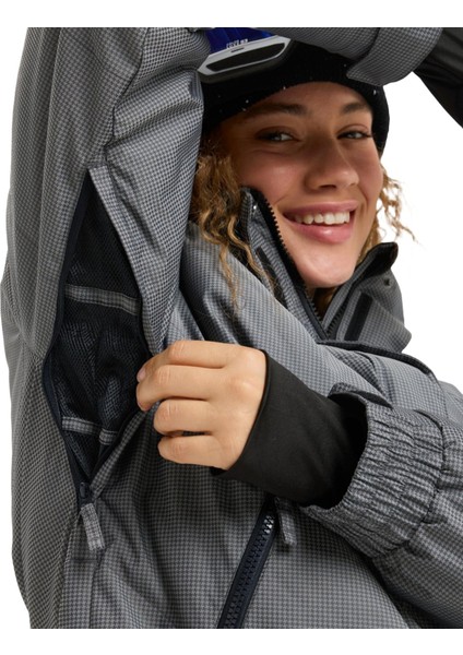 Snow Shimmer Kadın Siyah Snowboard Ceketi modelleri