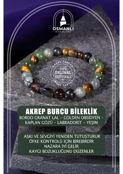 8mm Hematit Doğal Taş Bileklik Akrep Burcu Için Renkli ve Şık Tasarım