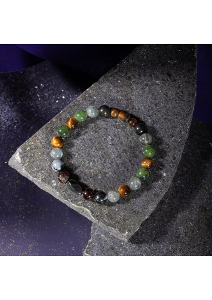 8mm Hematit Doğal Taş Bileklik Akrep Burcu Için Renkli ve Şık Tasarım modelleri