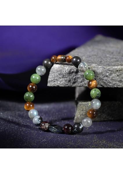 8mm Hematit Doğal Taş Bileklik Akrep Burcu Için Renkli ve Şık Tasarım