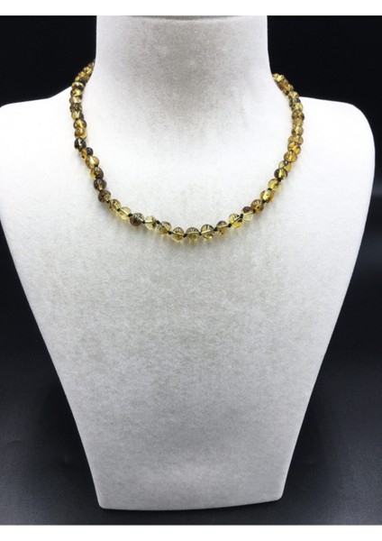 Doğal Fosilli Yeşil Baltık Kehribar Kolye Kadın ve Erkekler Için fiyatları