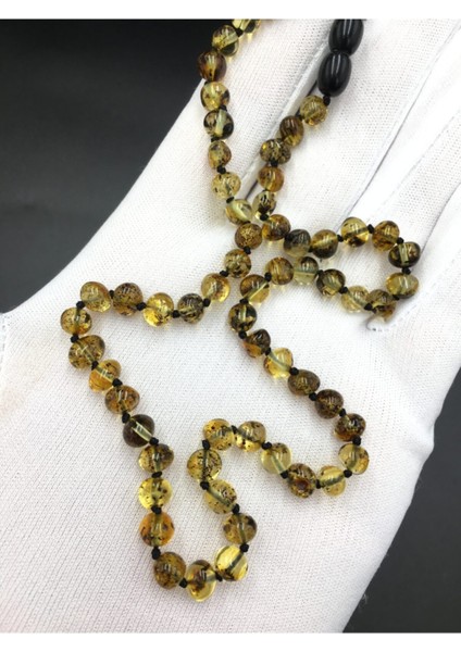 Doğal Fosilli Yeşil Baltık Kehribar Kolye Kadın ve Erkekler Için fırsatları