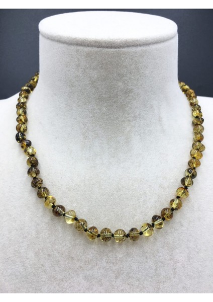 Doğal Fosilli Yeşil Baltık Kehribar Kolye Kadın ve Erkekler Için indirimleri