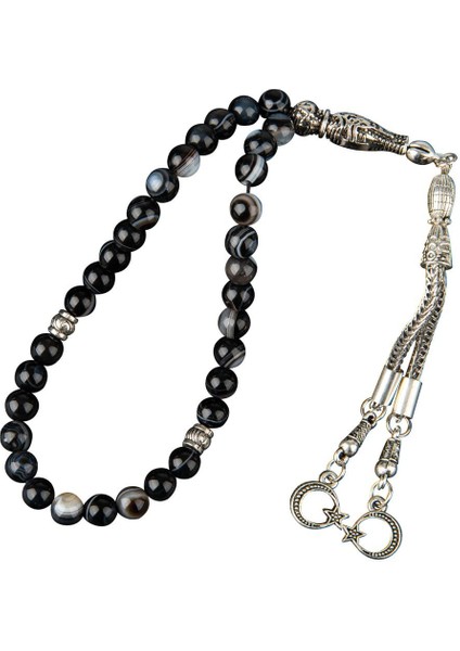 Siyah Göz Akik Doğal Taş Tesbih 33'lü, 6mm, Şık ve Doğal Tasarım fiyatları