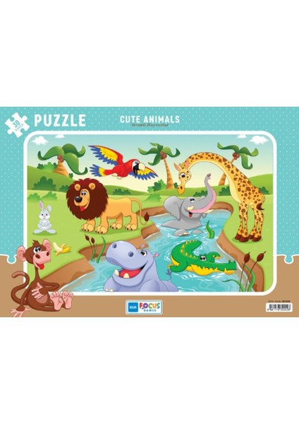 Blue Focus Cute Animals - Sevimli Hayvanlar Puzzle 30 Parça
