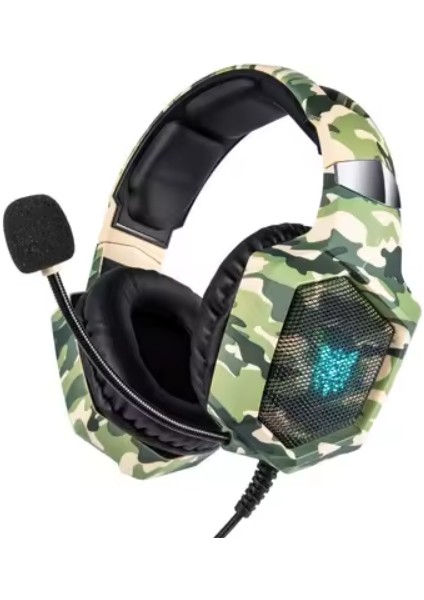 Yeşil K8 Gamıng Kamuflaj Kulaklık