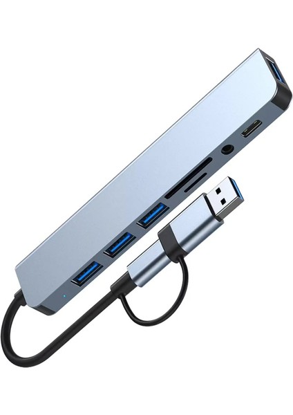 Byl 2218TU Support 8 In 1 Type-C USB Çevirici