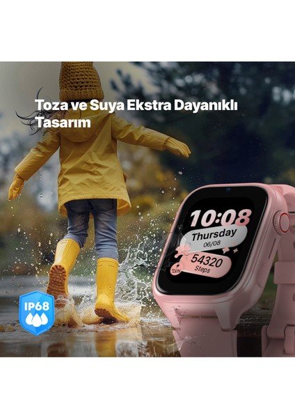Kidi GPS 4G Sim Kartlı Akıllı Çocuk Saati Panter Siyahı 2KSW02
