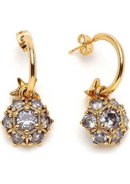 Parlak Zirkon Charm Iğneli Küpe, Şık ve Zarif Tasarım, Güzel Hediye Seçeneği.