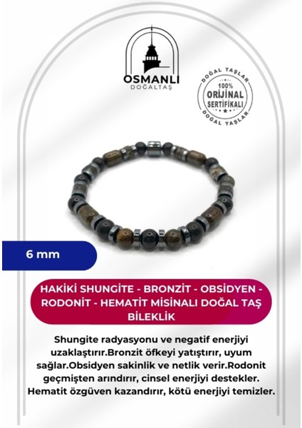 6mm Doğal Taş Bileklik, Sertifikalı, Renkli, Şifa ve Enerji Dolu Takı