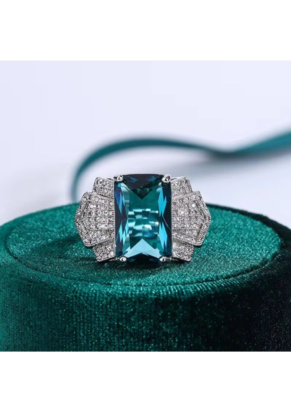 925 Ayar Gümüş Yeşil Turmalin Taşlı Şık Yüzük modelleri