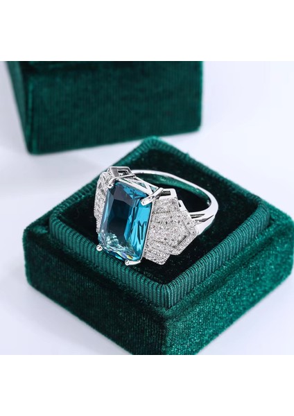 925 Ayar Gümüş Yeşil Turmalin Taşlı Şık Yüzük fırsatları