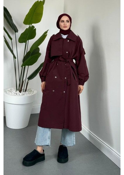 Haggy Çıtçıtlı Trençkot Vişne Çürüğü fiyatları