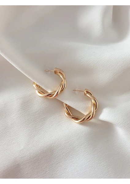 Şık Burgulu Altın Küpe, Zarif Takı Tasarımı, Şıklık ve Parlaklık Sunar fiyatları