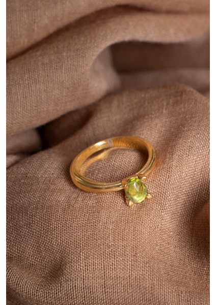 Doğal Zebercet Taşlı 925 Ayar Gümüş Altın Kaplama Yüzük, Şık Tasarım modelleri