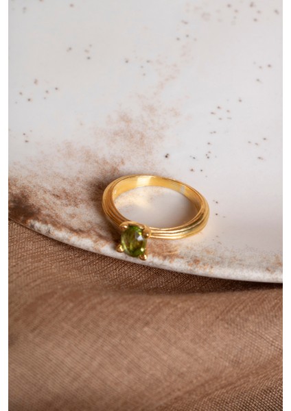 Doğal Zebercet Taşlı 925 Ayar Gümüş Altın Kaplama Yüzük, Şık Tasarım fırsatları