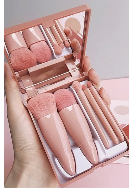 Taşınabilir 5'li Makyaj Fırça Seti, Göz Farı, Fondöten ve Allık Karıştırıcı