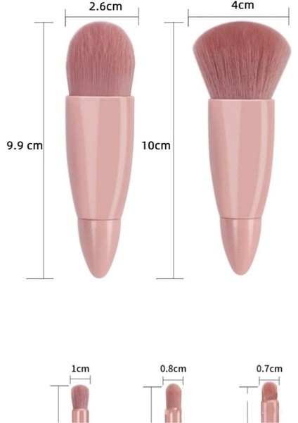 Taşınabilir 5'li Makyaj Fırça Seti, Göz Farı, Fondöten ve Allık Karıştırıcı fırsatları