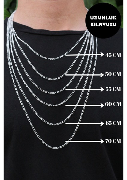 3'lü Üçgen Ok Ucu, Pusula ve Çubuk Bar Kolye Seti, Gri Renk