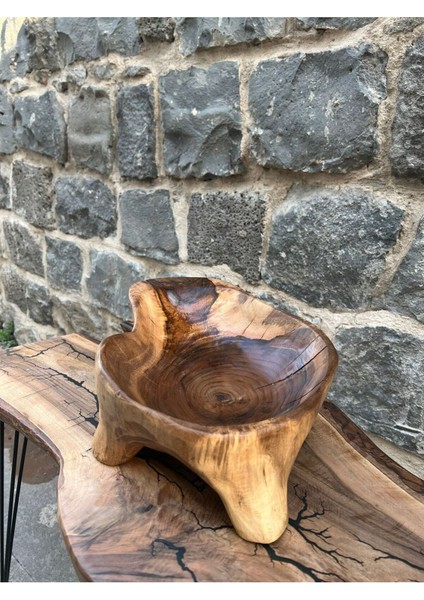 El Yapımı Ceviz Ağacından Organik Ayaklı Çerezlik Meyvelik 26X37 cm modelleri