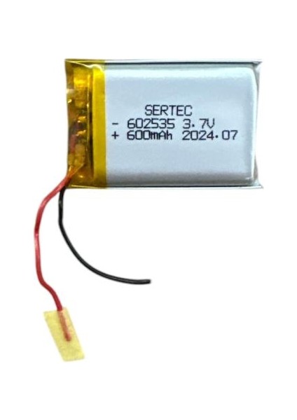602535 3.7V 600 Mah Li-Polymer Pil DEVRELI/1.5A