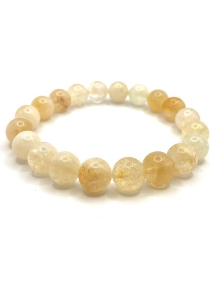 Parlak Sarı Doğal Taş Bileklik 8mm, Şık ve Enerjik Takı modelleri