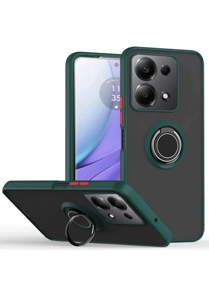 Xiaomi Redmi Note 13 Pro 5g Kılıf Montreal Yüzüklü Silikon Kapak - Yeşil