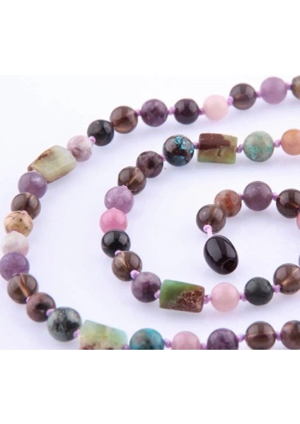 Mor Doğal Taş Kolye, Enerji ve Dinginlik Hissi Için Şık Tasarım modelleri