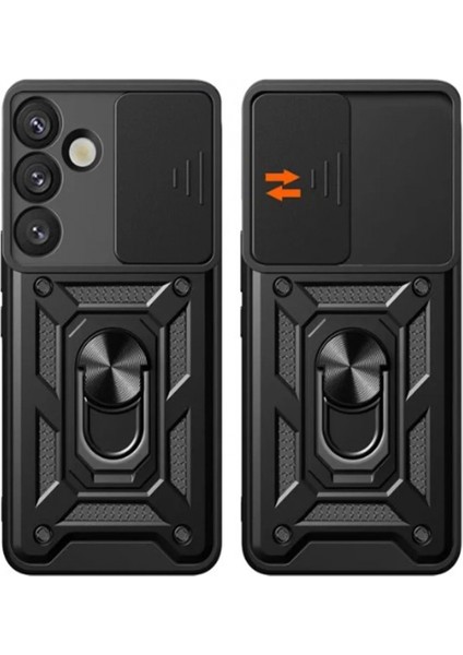 Samsung Galaxy S25 Plus Kılıf Pars Lens Yüzüklü Silikon - Kırmızı fiyatları